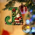 thumbnail image 4 of CBI 26 Initial Letter Christmas Ornaments, Green Personalized Christmas Initial with Christmas Tree and Santa Claus, Christmas Tree Decoration Hanging Pendant Xmas Gifts for Kids, 4 of 4