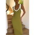thumbnail image 4 of Suagox Women Cami Dress Patchwork V-Neck Sleeveless Backless Knit Long Dress Summer Bodycon Party  Dress, 4 of 10