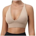 thumbnail image 2 of XFHLMJFF Women Bra V Neck Long Line Sports Bra Strap Padded Cup Adjustable Thin Strap Fitness Yoga Short Top Comfort Lingerie, 2 of 7