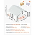 thumbnail image 5 of VEVOR Heavy Duty Metal Carport, 20 x 20 ft Outdoor Carport with Sturdy Frame & Roof, Car Garage Shade with Removable Sidewalls, Multi-Use Car Shelter for Pickup, Boat, Trucks & Tractors, 5 of 9