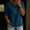 thumbnail image 4 of TGSLY Boat Neck 3/4 Sleeve Tops for Women Lightweight Soft Side Split Hem Solid Color Shirts Loose Fit Dressy Casual Fashion Basic Blouses XXL, 4 of 9