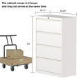 thumbnail image 4 of GangMei 4-Drawer Steel Metal Lateral Filing Cabinet with Lock in White, 4 of 6