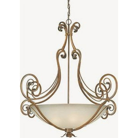 Forte Lighting 2477-06 43Wx39.5H 6 Light Bowl Pendant - Rustic Sienna