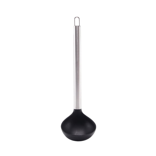 Cuchara sopera con cabeza de silicona - Mango de acero inoxidable, resistente al calor, para cocina Lavavajillas