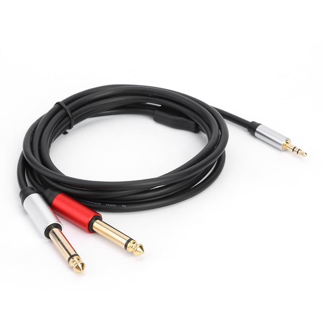TRS 3.5 Mm A Cable Audio MONO Dual 6.35 TS 1.8m para Un Mezclador Teléfonos Portátiles