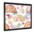 thumbnail image 2 of Designart 'Multicolored Rainbows Hearts and Clouds' Children's Art Framed Art Print, 2 of 4