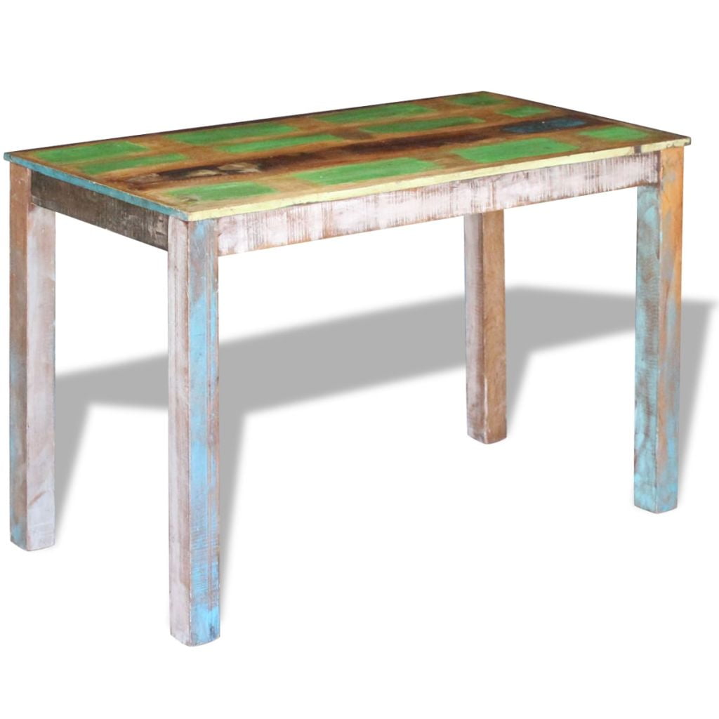 Kepooman Modern Rectangle Reclaimed Wood Bar Table for Kitchen Dining Room, 45.3" x 23.6" x 30", Multi-color Kepooman Modern Rectangle Reclaimed Wood Bar Table for Kitchen Dining Room, 45.3" x 23.6" x 30", Multi-color