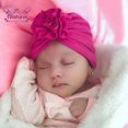 thumbnail image 2 of Nishine-gorro turbante con flores plisadas para bebé, gorro de algodón para recién nacido, accesorios para fotos, regalo de ducha para niñas, sombreros de cumpleaños, 2 of 4