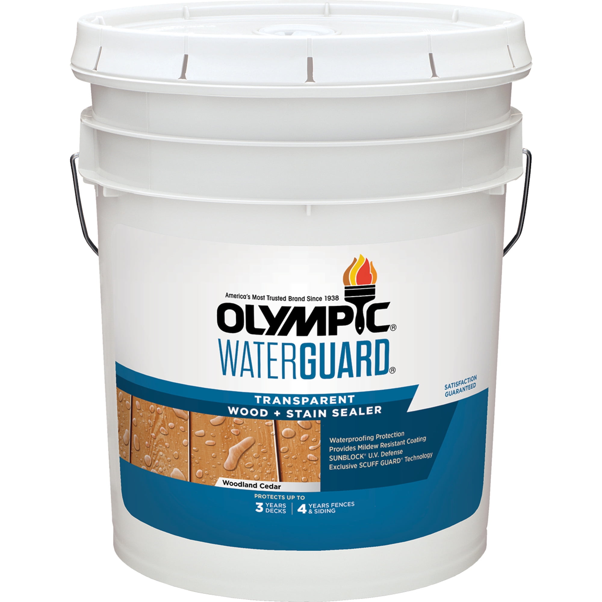 Olympic WaterGuard 5 Gallons Woodland Cedar Transparent Exterior Wood Stain and Sealer