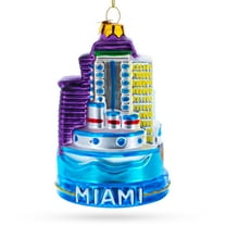 Landmarks of Miami, Florida Glass Christmas Ornament