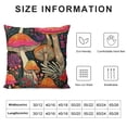 thumbnail image 5 of SHANXI Spring Throw Pillow Covers Square Botanical Flower Abstract Bohemian Mushroom Artistic Neutral red Orange Velvet Comfortable Decorative Couch 24x24in, 5 of 5