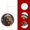 thumbnail image 3 of Happy Holidays Cocker Spaniel Dog Ornament Dog in Red Santa Hats Unique Christmas Ornament Round Two-Sided Printed Christmas Keepsake Ideas for Women Men, 3 of 7