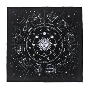 Xingzhi Tarot Card Tablecloth Flock 12 Constellations Divination Board Game Square Shape Astrology Pad Living Room Dining Hall