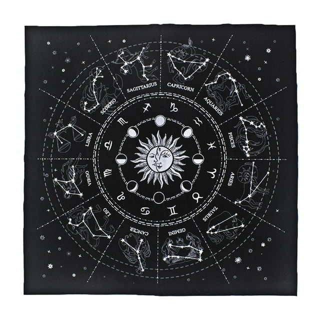 Youkk Nappe de Tarot 12 Constellations Jeu de Société Forme Carrée Ciel Astrologie Décoration Oracle