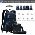 thumbnail image 2 of Set de mochilas con ruedas Bansusu Black Galaxy para niños de 6 a 12 años, 2 of 7