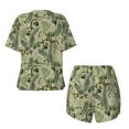 thumbnail image 6 of Wukai Tropical Plants Green Women's Pajama Set,Short-Sleeve Top and Shorts with Elastic Waistband and Pockets for Loungewear, Yoga, and Casual Wear-X-Large, 6 of 8