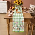 thumbnail image 2 of Groundhog Day Table Runner - 120 Inch Long Colorful Ribbon Green Plaid Spring Cotton and Linen Blended Dress Scarves Farmhouse Table Runner for Kitchen Dining, Coffee Table, 13" x 120", 2 of 8
