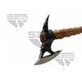 thumbnail image 4 of SZCO 26" Vulture Axe with Burnt Ash Wood Handle, Forged Finish Stainless Steel Head & Leather Sheath – Decorative Axe, 4 of 5