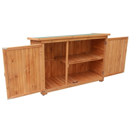 Wooden Patio Doors Ebay Fortressmount Double Doors Fir Wooden Garden Yard Shed Lockers Outdoor Storage Cabinet Unit Orange Red ()