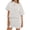 White, variant on Short Sleeved 2 Pieces Waffle Knit Set Casual .loose Tops and Shorts Pants Lounge Sets