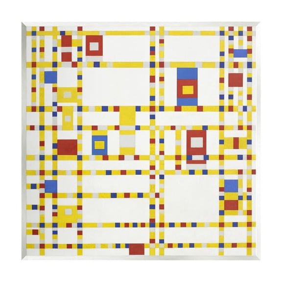 Stupell Industries Broadway Boogie Woogie Piet Mondrian Classic Abstract Painting Painting Unframed Art Print Wall Art, Design by one1000paintings