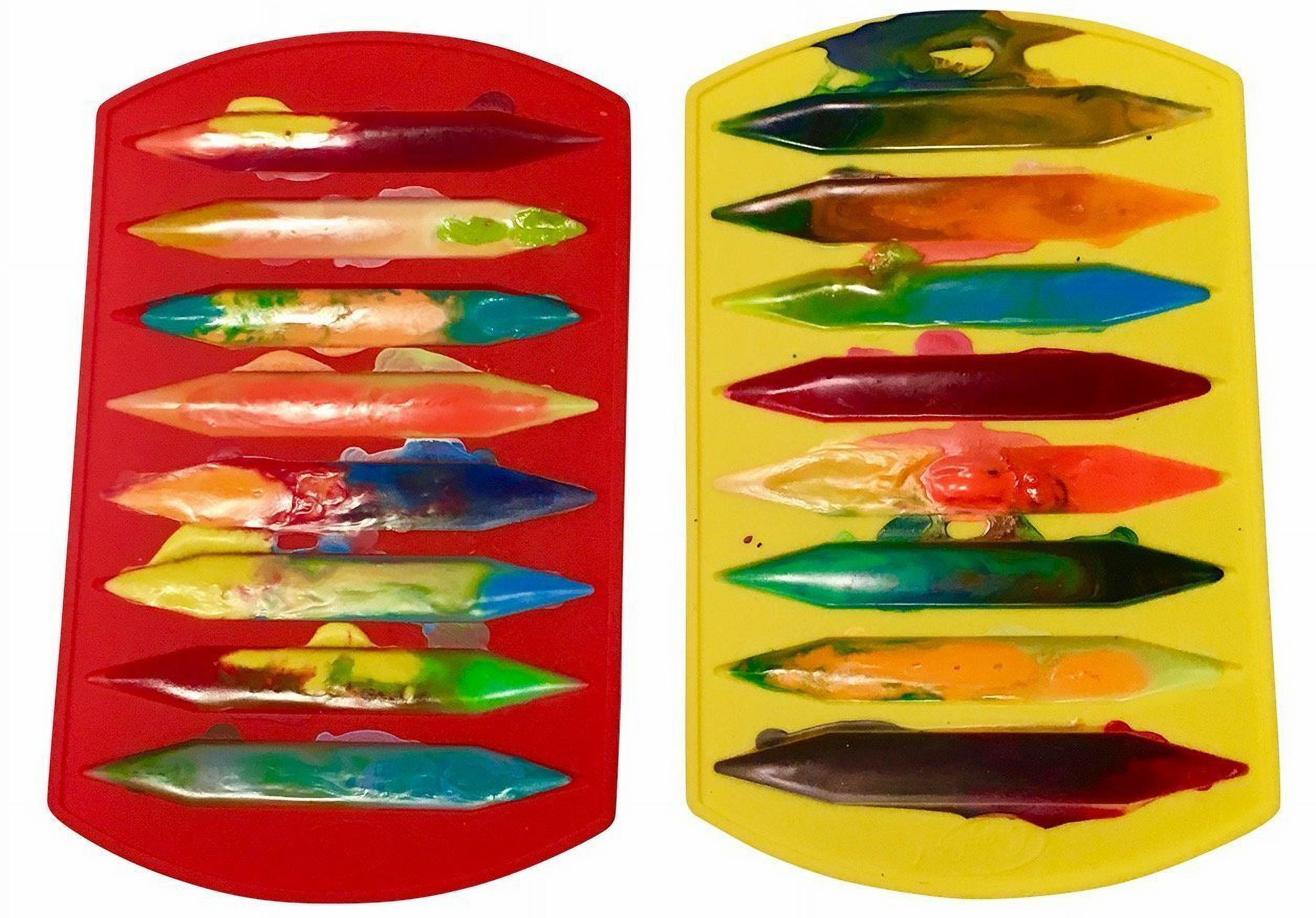 Trjgtas】 4 Pack Assorted Crayon Mold Cavities 3D Crayon Silicone
