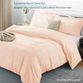 thumbnail image 3 of 900 TC 100% Egyptian Cotton Duvet set Zipper Closur Ultra Soft Durable and Fade Resistant Color Peach Solid size Queen, 3 of 7