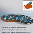 thumbnail image 4 of Christmas 6PCS Round Microfiber Leather Coasters 11x11 cm/4.3x4.3 in - Set of 6 Drink Coasters for Home and Office - Heat Coaster Set for Cups and Mugs, 4 of 6