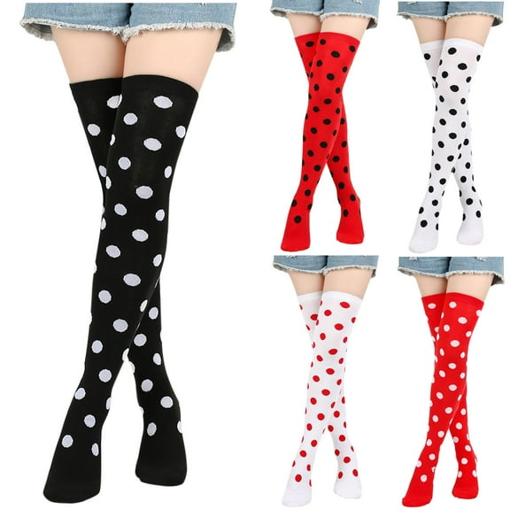 Ashirexll Winter Socks for Women, Knee High Socks for Women, Striped Mid Calf Cotton Blend Everyday