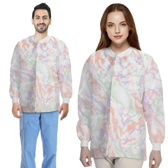 Multicolor SMS Lab Jackets, 45 GSM Snap Front with 3 Pockets, 10 Count, Medium