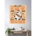 thumbnail image 2 of You Can'T Scare Me I'M A Teacher Checkered Ghost Bats Poster Wall Art, Modern Wall Decor, 8x12 UNFRAMED, 2 of 3