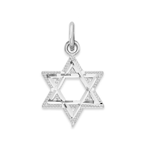 Golden Fire 925 Sterling Silver Star of David Charm - Religious Gifts for Women