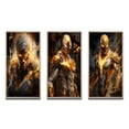 thumbnail image 2 of Designart "Fierce Superhero Valor Unleashed" Superheros Framed Wall Art Set Of 3 - Yellow Superheros Frame Canvas Set For Living Room Decor, 2 of 6