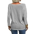 thumbnail image 2 of Sherrylily Women Deep V-neck Tops Long Sleeves T-shirts S-2XL, 2 of 3