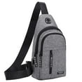 thumbnail image 2 of Strap Bag Crossbody Backpack With USB Hole With Headphone Hole Strap Backpack Hiking Backpack Multipurpose Crossbody Chest Bag Clearance Gray, 2 of 7