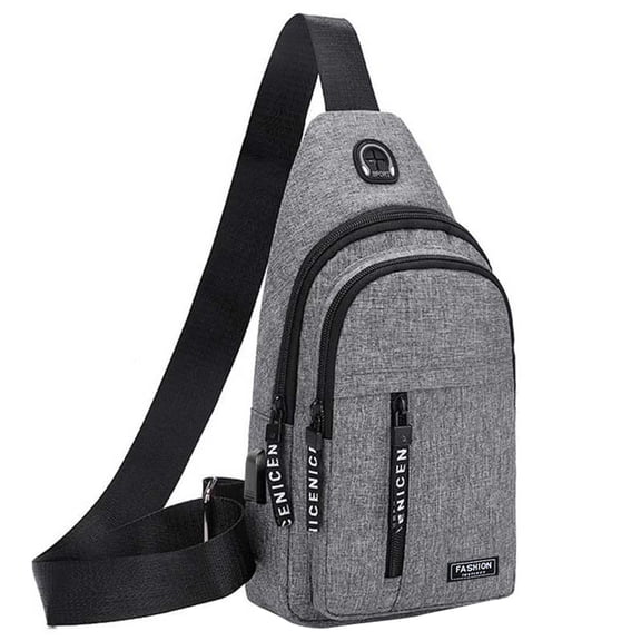 Wovilon Waterproof Strap Bag Crossbody Backpack with Usb Hole with Headphone Hole Strap Backpack Hiking Backpack Multipurpose Crossbody Chest Bag