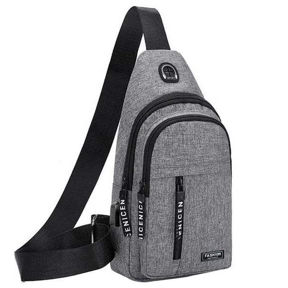 EARKITY Sling Bags, Sling Crossbody Bags, Strap Bag, Travel Crossbody Chest Bag, Casual Shoulder Crossbody Backpack with USB Charging Port And Earphone Hole For Hiking Camping Outdoor Trip