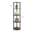 thumbnail image 2 of Furinno Turn-N-Tube 5 Tier Corner Display Rack Multipurpose Shelving Unit, Dark Brown, Set of 2, 2 of 5