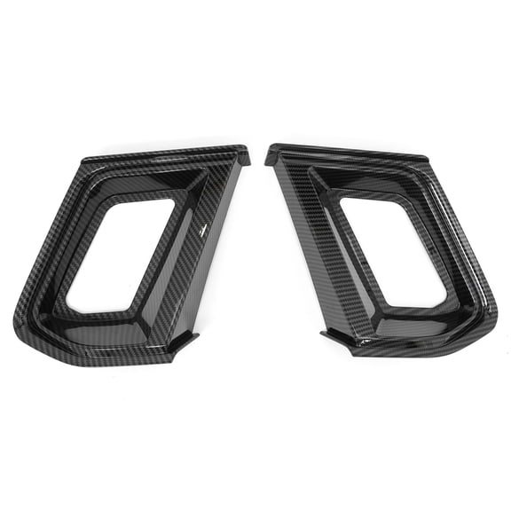 Ikon Motorsports Front Bumper Upper Grille Fits 2024-2026 Ford Mustang Ecoboost, GT Style Carbon Fiber Print ABS, 2PCS