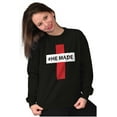 thumbnail image 3 of He Made Me Christian Jesus Christ Unisex Plus Fleece Graphic Sweatshirt Brisco Brands 4X, 3 of 5