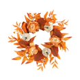 thumbnail image 1 of Corona de otoño artificial para puerta de otoño, decoración realista para porche, pared, Halloween, granja, regalo de inauguración de la casa, 1 of 9