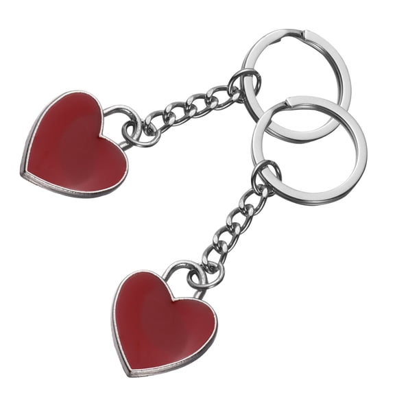 NUOLUX Heart Keychain Multi Zinc Alloy Adorable Charm for Home Use 2Pcs