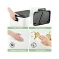 thumbnail image 2 of Stainless steel dual 4 gal (2 x 15l) trash can - rectangular hands - free kitchen steel pedal recycle bin con lid y inner buckets, 2 of 6