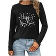 thumbnail image 5 of UTSJKR Happy Trendy Year 2026 Sweatshirts Women Merry Christmas Holiday Long Sleeve Pullover Tops Trendy Years Eve Outfits Black XXL, 5 of 6