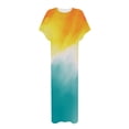 thumbnail image 5 of SMihono Robe Maxi Bohème d'Été pour Femmes Grande Taille Robe Maxi pour Femmes Plage Vacances Décontractée Ample Longue Robe Manches Courtes Robes d'Été avec Fente Robe Évasée de Plage, 5 of 5