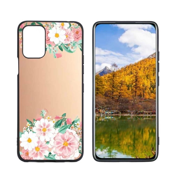 Compatible with LG Q52 Phone Case, Floral-Flowers-Cute56 Case Men Women, Flexible Silicone Shockproof Case for LG Q52