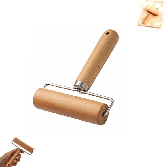 piece - Wooden rolling pin - Non-stick coating for pizza and dough - Ergonomic baking tool - Sturdy and durable rolling pin - Easy to clean - Wooden dough and pastry roller - Suitable for cookies,