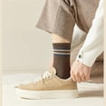 thumbnail image 5 of Sookeceks 6 Pairs Cotton Striped Crew Socks for Men, Casual Socks Plush Terry Soft Running Calf Socks Size 5-9, 5 of 7