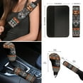 thumbnail image 6 of Renewold American Tribal Wolf Black Car Seat Cover Set 12 PCS Auto Seat Protector Steering Wheel Cover Seat Belt Covers Armrest Pad Coasters Handbrake Gear Shift Knob Cover Set Car Decor, 6 of 7