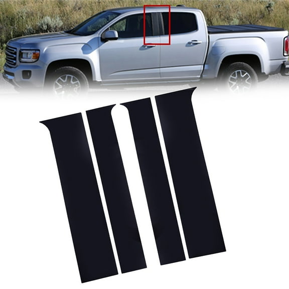 Possbay Window Pillar Posts Door Side Trim Covers Fit for Chevrolet Colorado Crew Cab/Double Cab 2015-2022